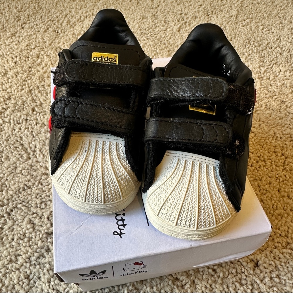 Adidas Kids Black and Beige Sneakers